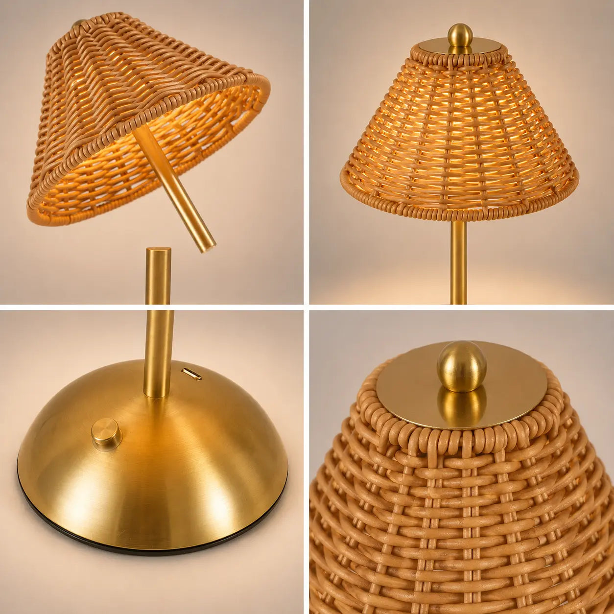 Lampe d'Ambiance en Rotin Rechargeable | Cocon de Lune