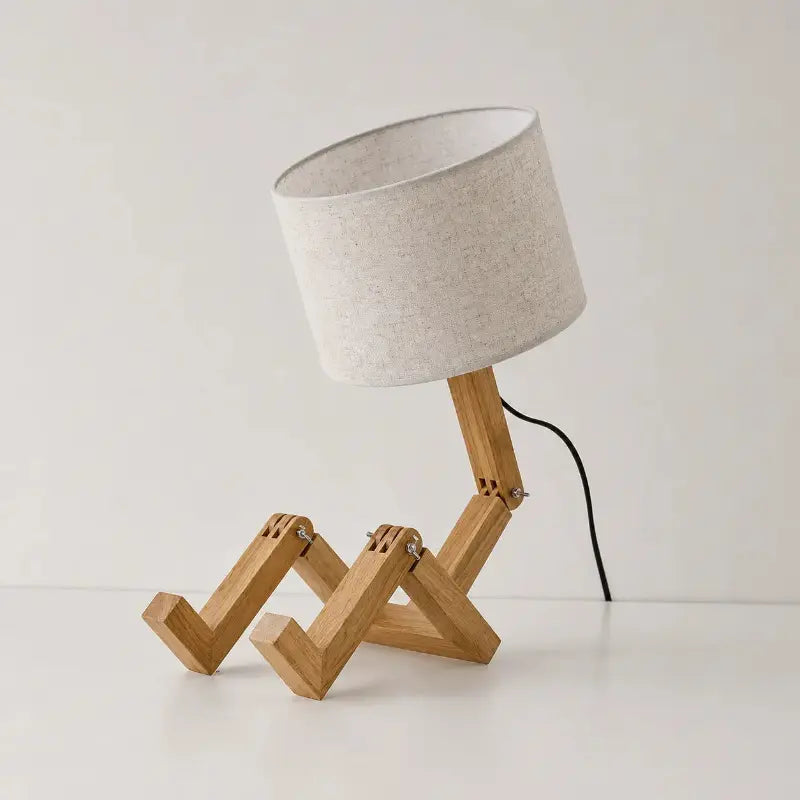Lampe de Chevet Robot en Bois Veilleuse LED - Robi | Cocon de Lune