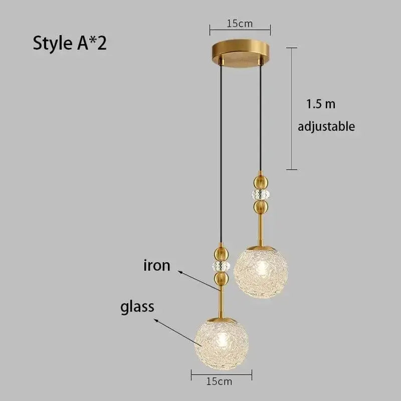 Lampe de Chevet Suspendue en Verre - Boule de Verre | Cocon de Lune