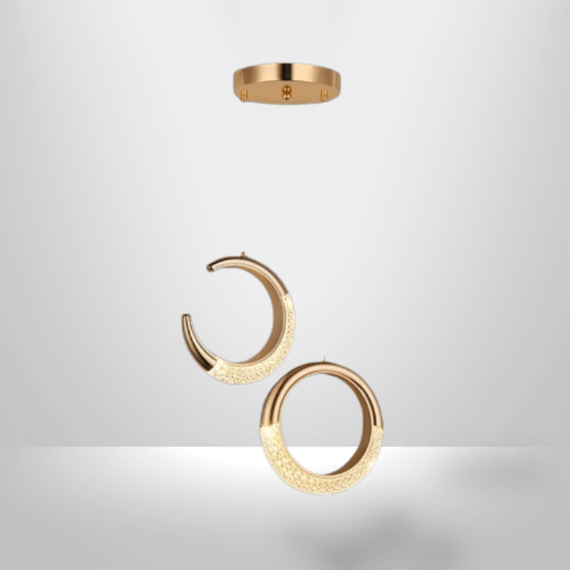 Lampe de Chevet Suspendue - Fil de Lune | Cocon de Lune Lune et Cercle / Lumière Blanche