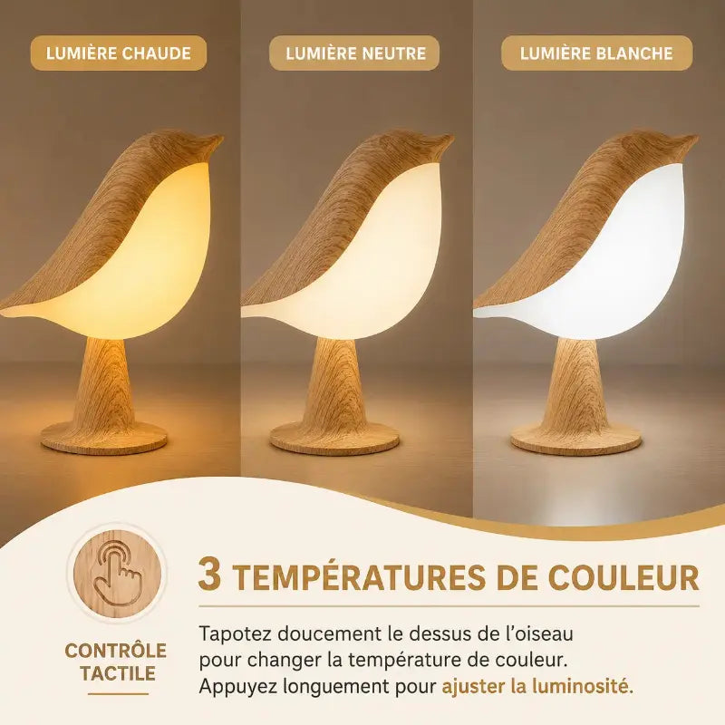 Lampe Oiseau Art Déco Tactile Rechargeable | Cocon de Lune