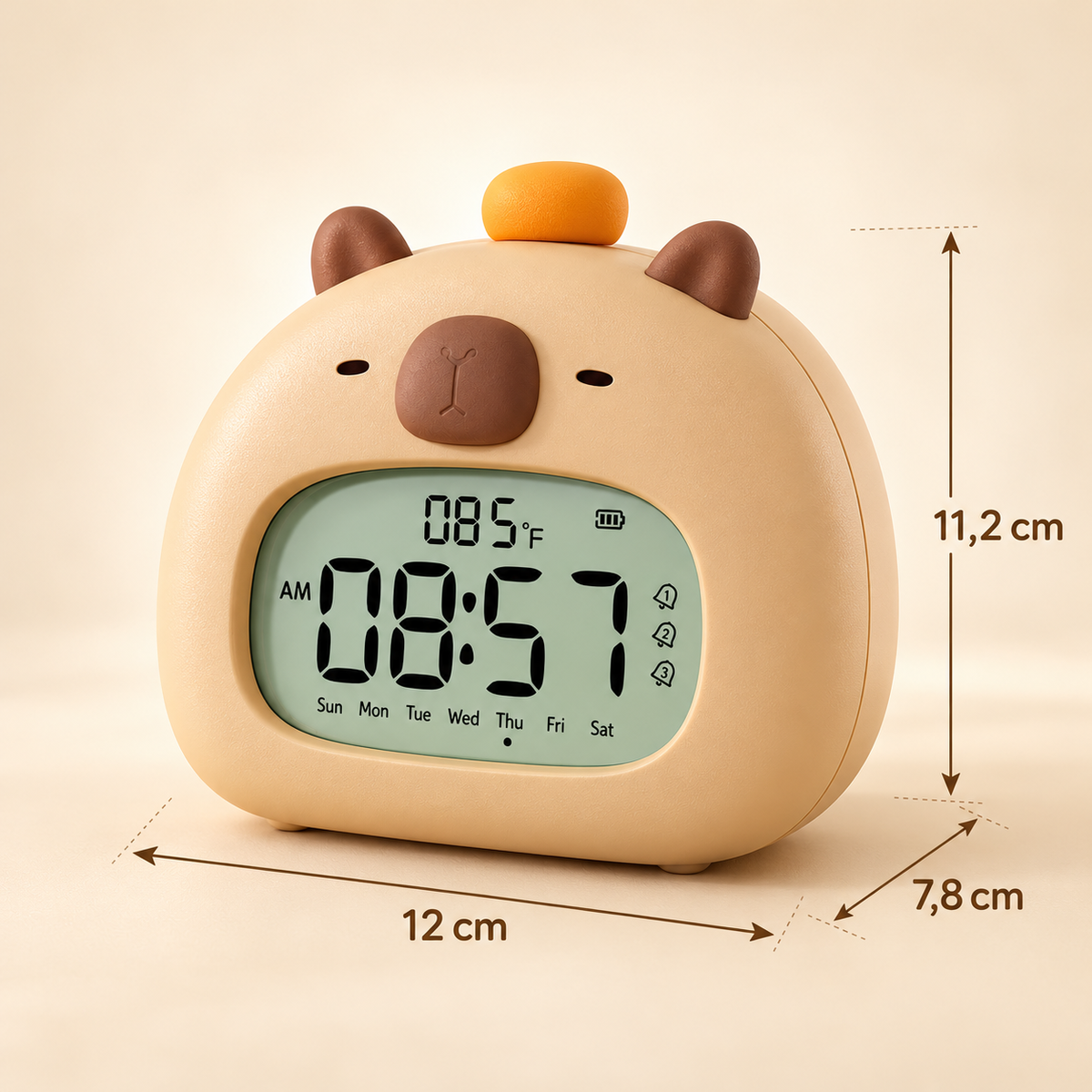 Réveil Capybara Veilleuse Enfant - LumeKid | Cocon de Lune - Dimensions