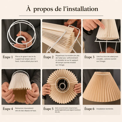 Abat-jour Plissé Lavable pour Lampe et Suspension - Plissa | Cocon de Lune