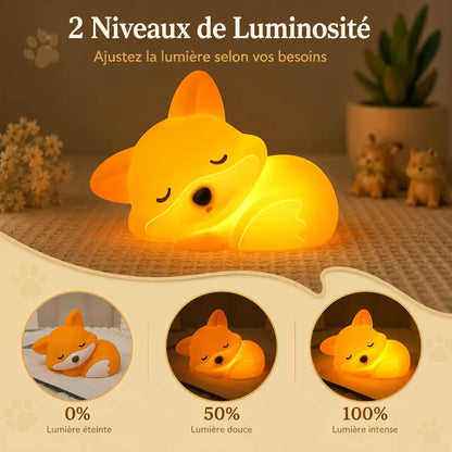 Veilleuse Renard Silicone Tactile - Câlin | Cocon de Lune