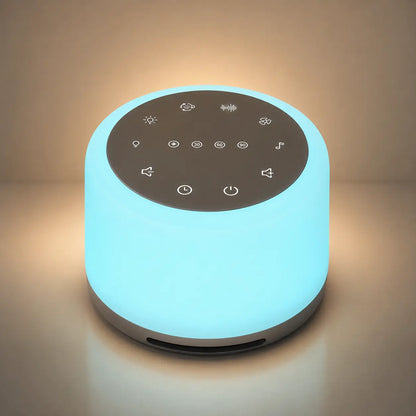 SoundDream - veilleuse musicale RGB, vue produit en teinte bleu cyan - Cocon de Lune