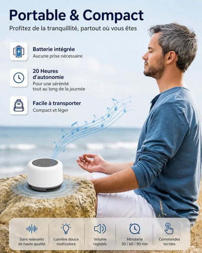SoundDream - machine à sons portable, utilisation en méditation en extérieur - Cocon de Lune