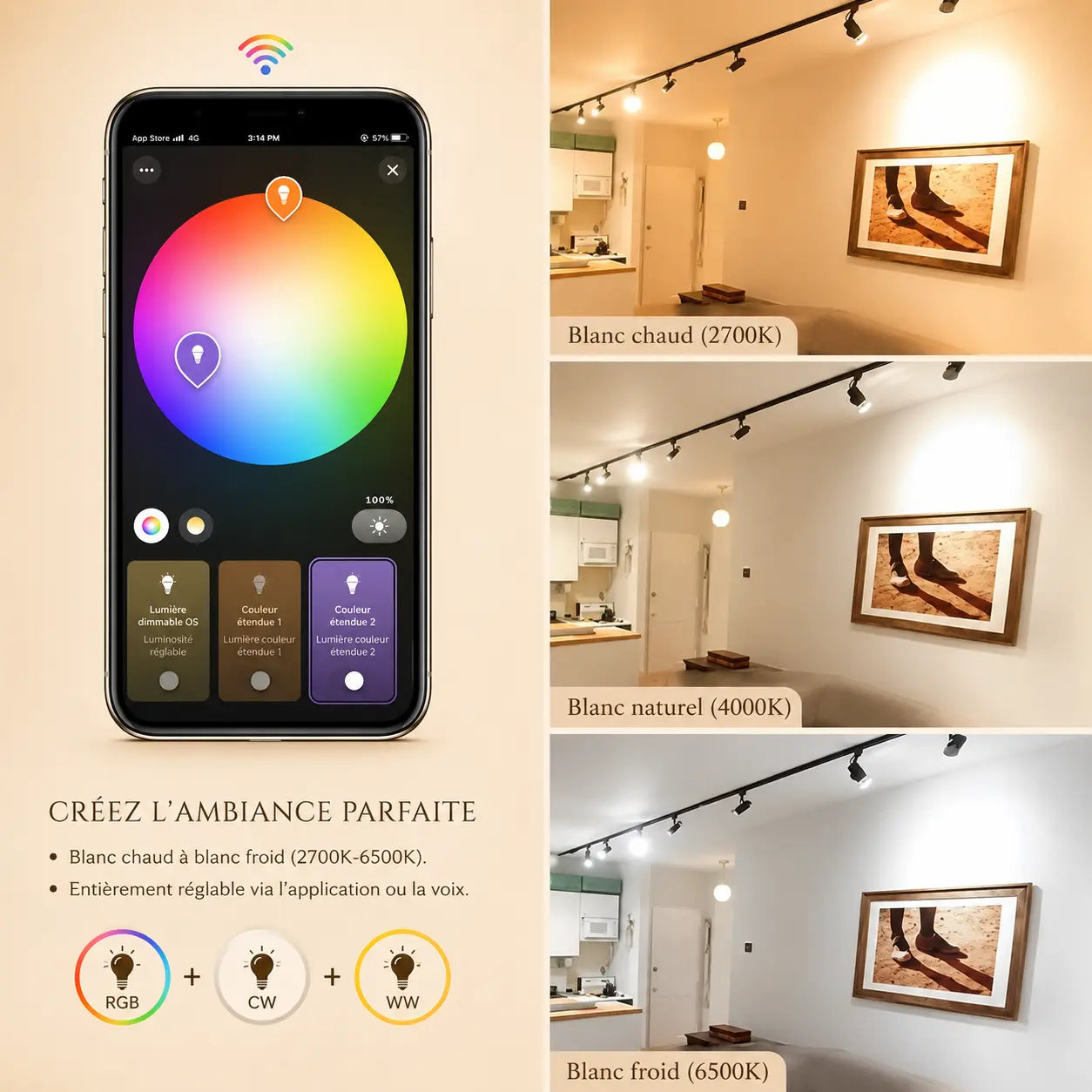 Ampoule Connectée Spot GU10 RGB - Halo | Cocon de Lune
