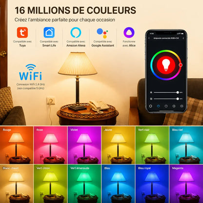 Ampoule Connectée WiFi E27 RGB - Aura | Cocon de Lune