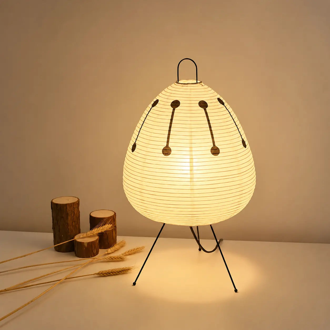 Lampe de Chevet Japonaise en Papier de Riz Trépied - Andon | Cocon de Lune
