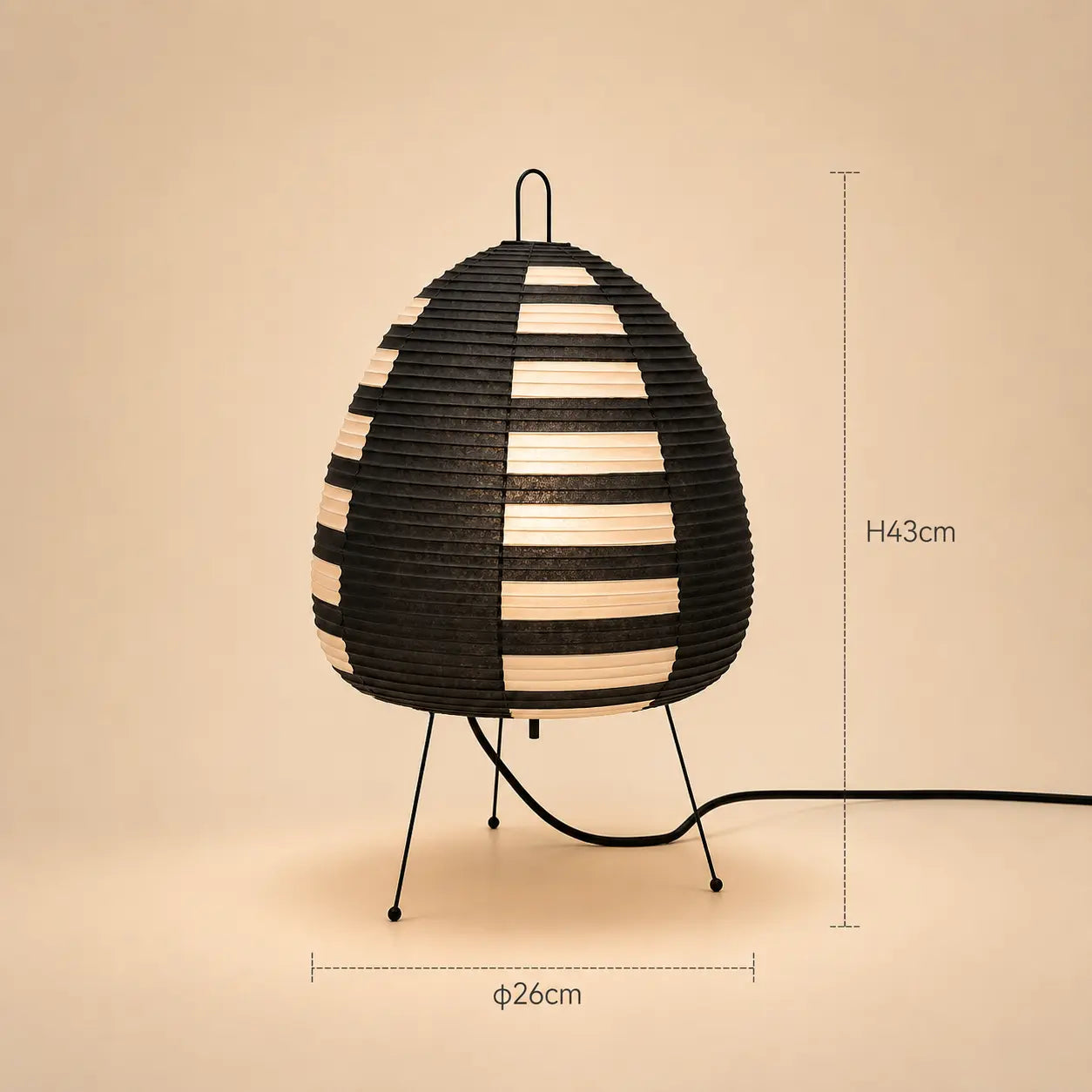 Lampe de Chevet Japonaise en Papier de Riz Trépied - Andon | Cocon de Lune