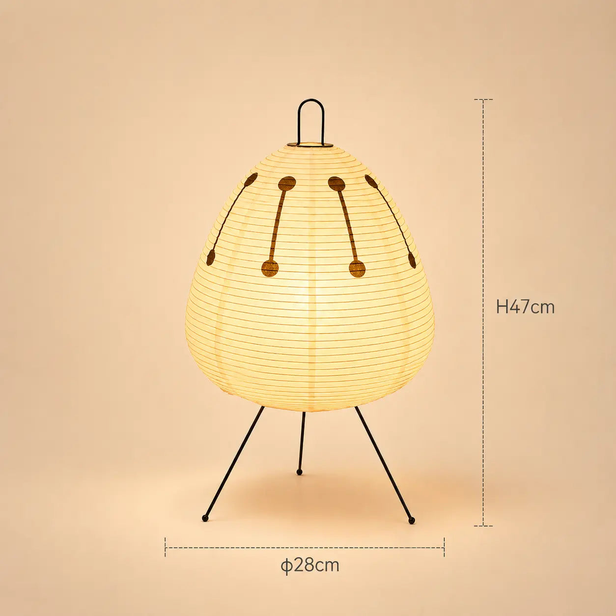 Lampe de Chevet Japonaise en Papier de Riz Trépied - Andon | Cocon de Lune