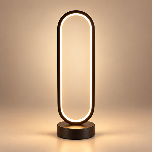 Lampe de Chevet Design Anneau LED - Vision | Cocon de Lune - allumée en lumière chaude