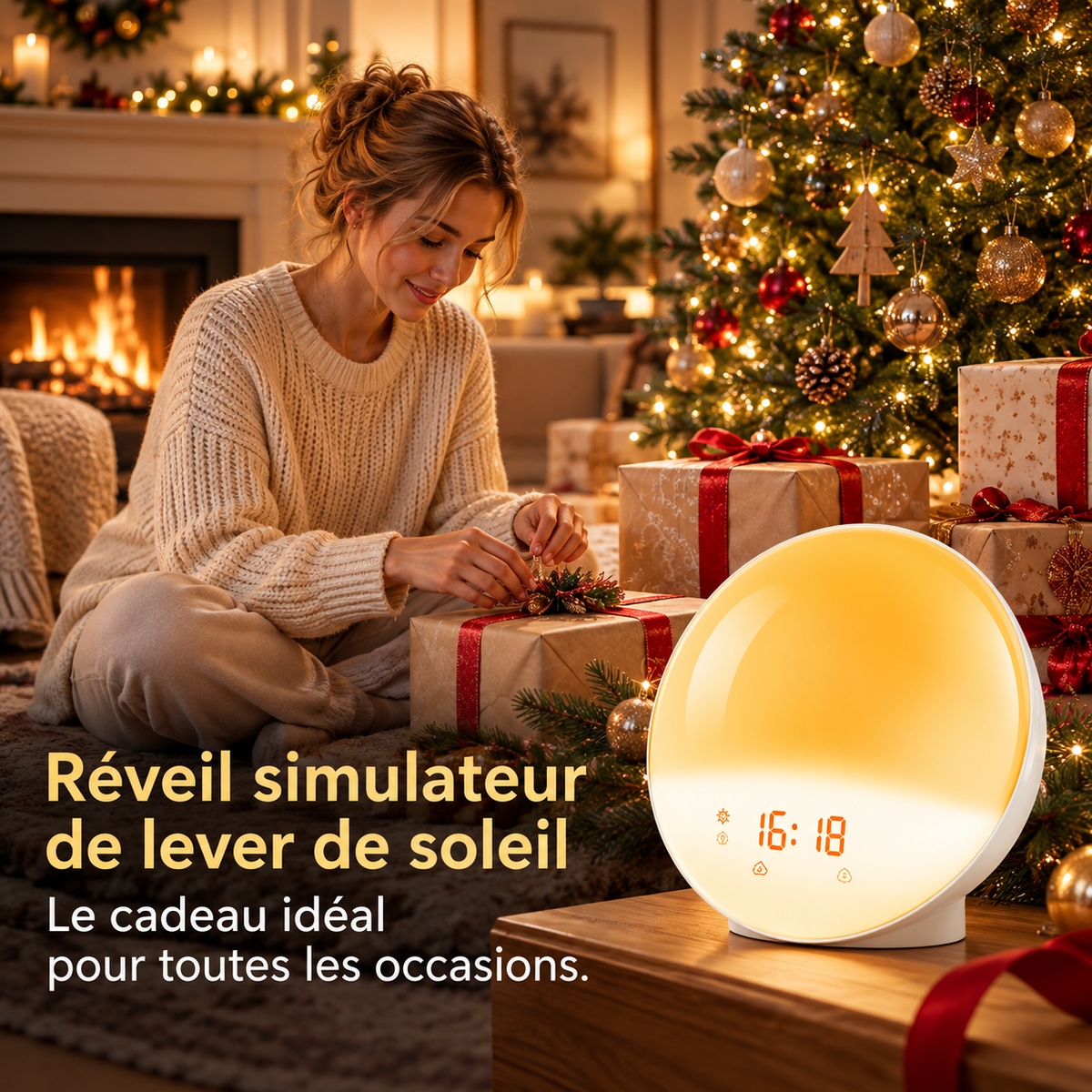 Réveil lumineux Solstice, idée cadeau de Noël | Cocon de Lune