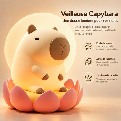 Veilleuse Capybara à Piles - Douce Nuit | Cocon de Lune