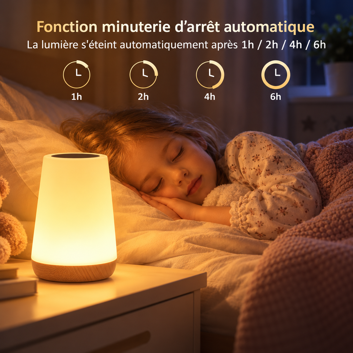 Lampe de Chevet Tactile RGB Rechargeable - LumiSense | Cocon de Lune