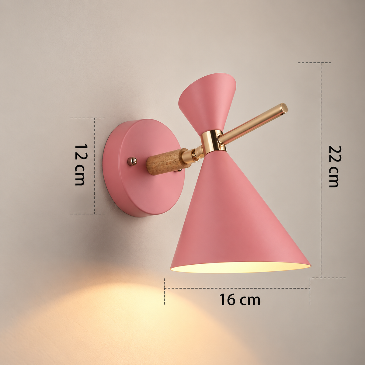 Lampe de chevet murale LumiWall modèle Diabolo rose pour chambre enfant
