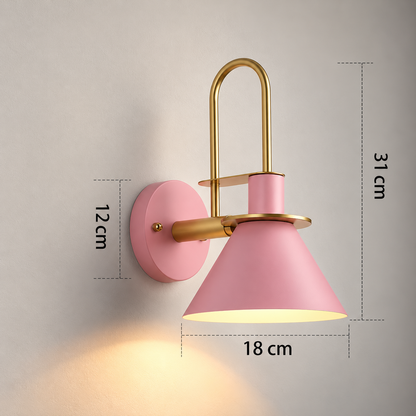 Lampe de chevet murale LumiWall modèle Arche rose pour chambre douce