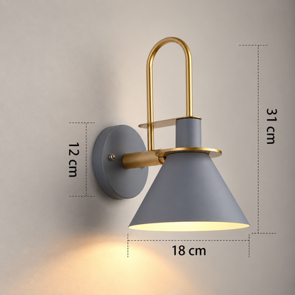 Lampe de chevet murale LumiWall modèle Arche gris, applique de lecture