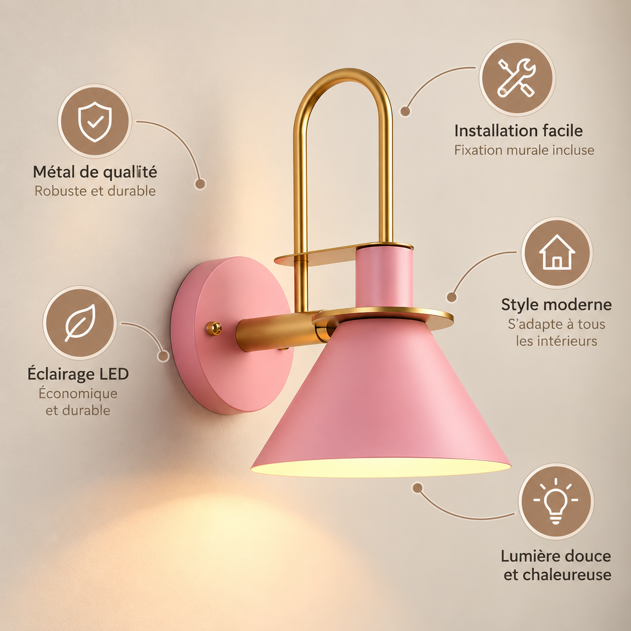 Lampe de Chevet Murale Colorée - LumiWall