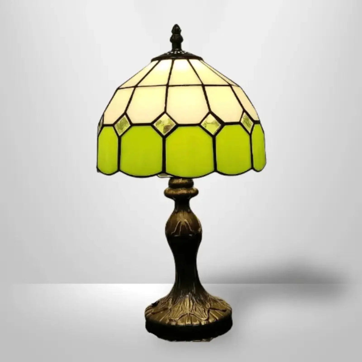 Lampe de Chevet Tiffany Cocooning - AmberRetroSoft Vert | Cocon de Lune