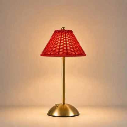 Lampe d’ambiance en rotin rechargeable - Bali Rouge | Cocon de Lune