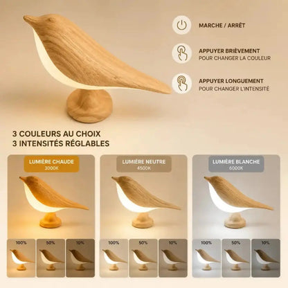 Lampe Oiseau Art Déco Tactile - Colibri | Cocon de Lune