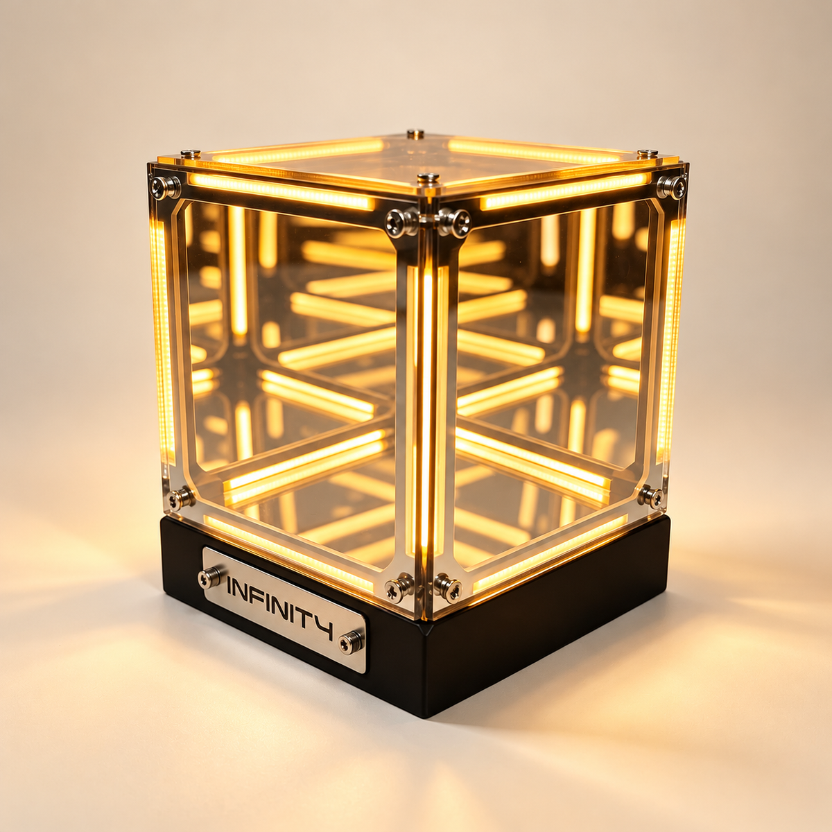 Lampe Cube Miroir Infini Rechargeable - Infinity | Cocon de Lune - Blanc chaud