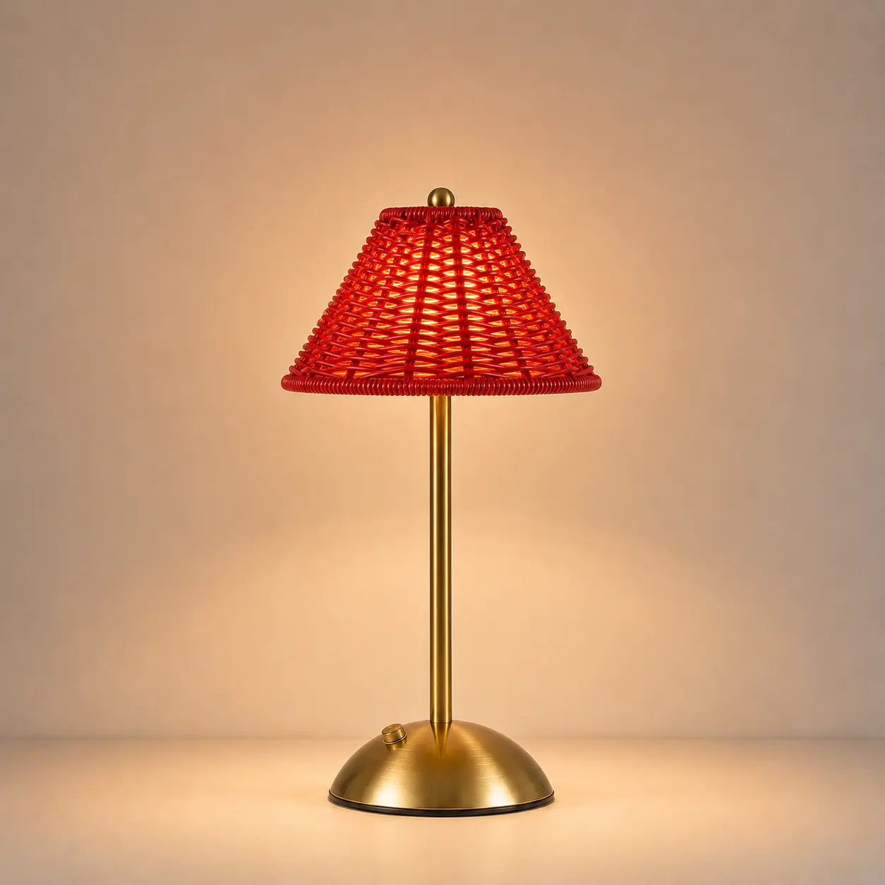 Lampe d'Ambiance en Rotin Rechargeable | Cocon de Lune Rouge