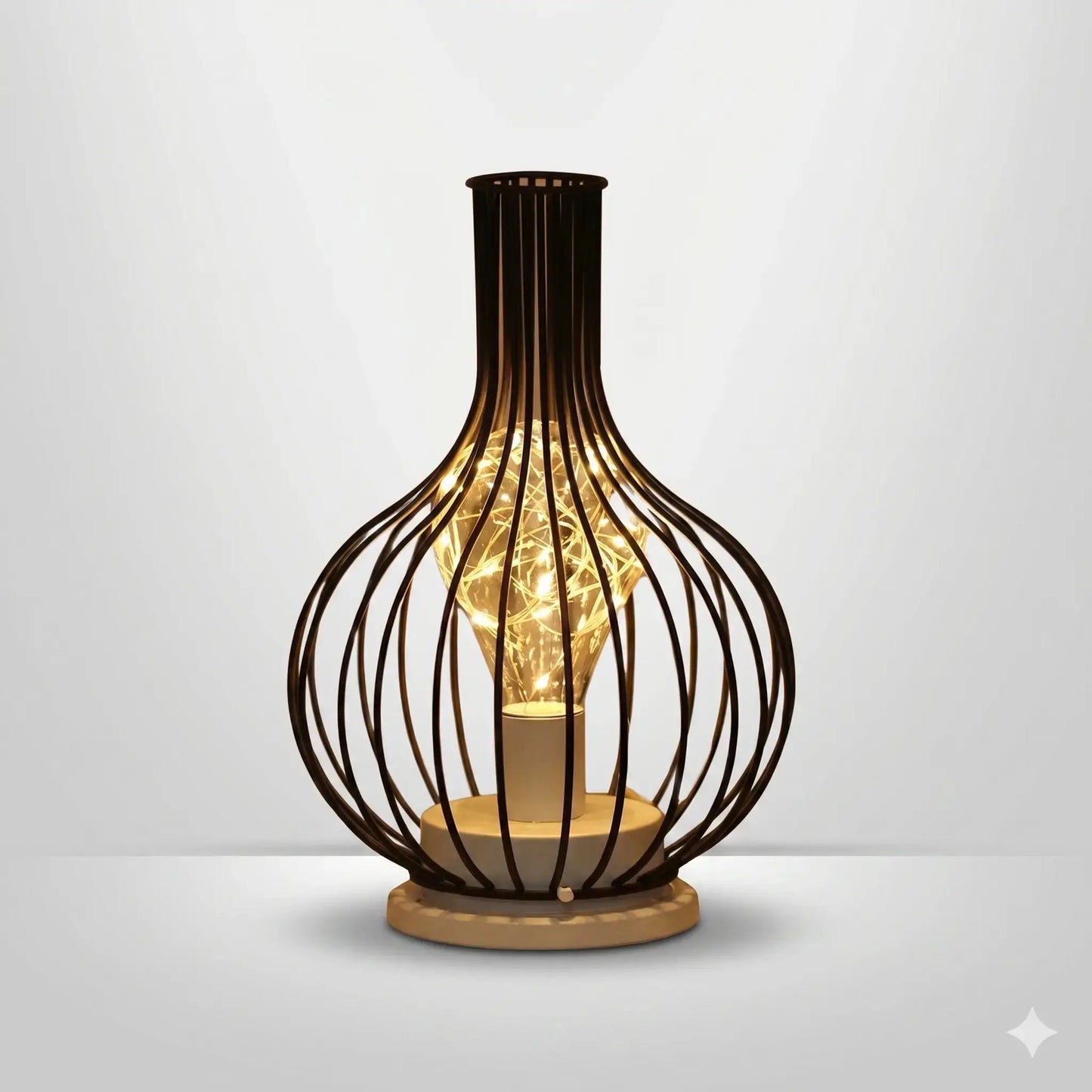 Lampe de Chevet à Pile Industrielle - BlackSteel | Cocon de Lune Bouteille