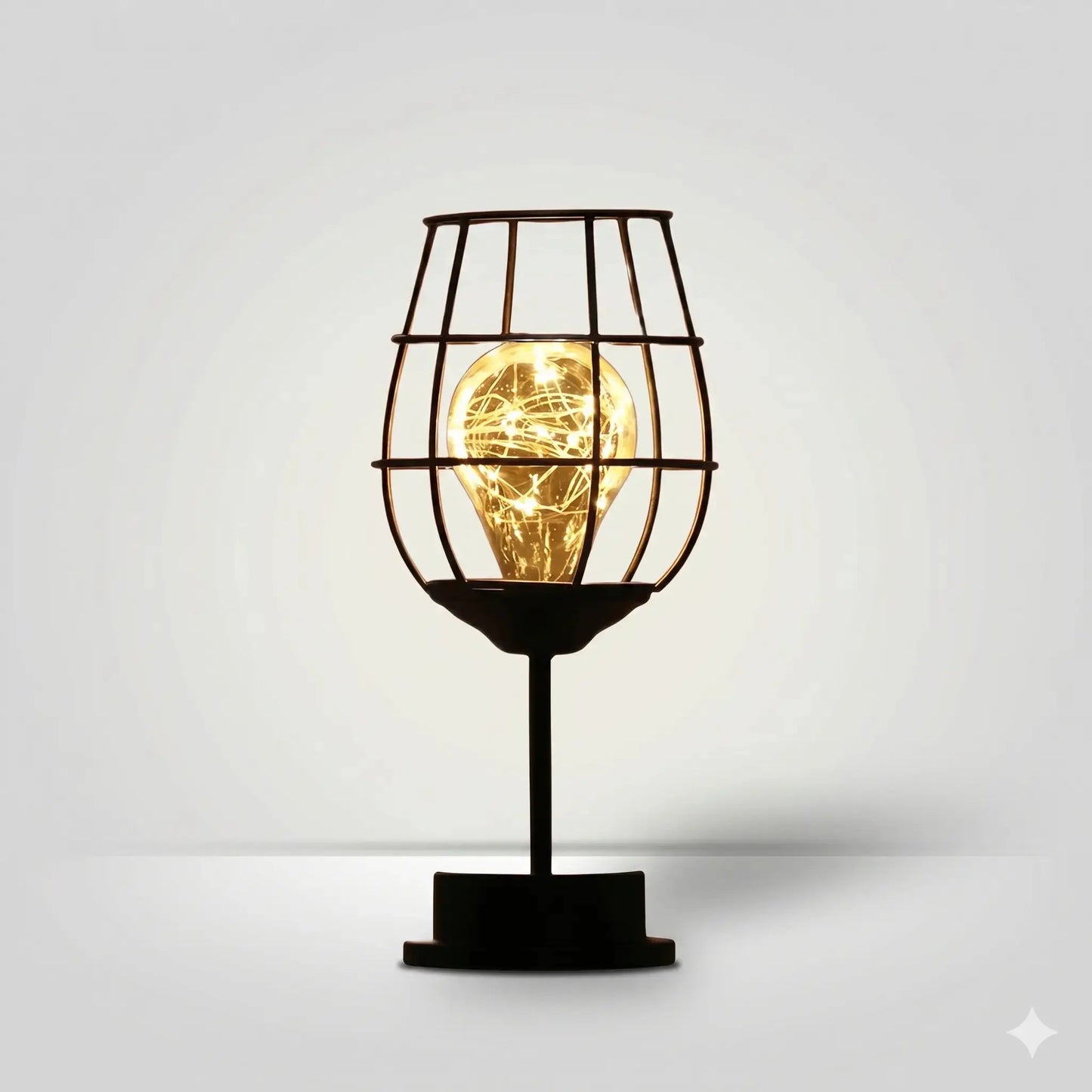 Lampe de Chevet à Pile Industrielle - BlackSteel | Cocon de Lune Verre de Vin