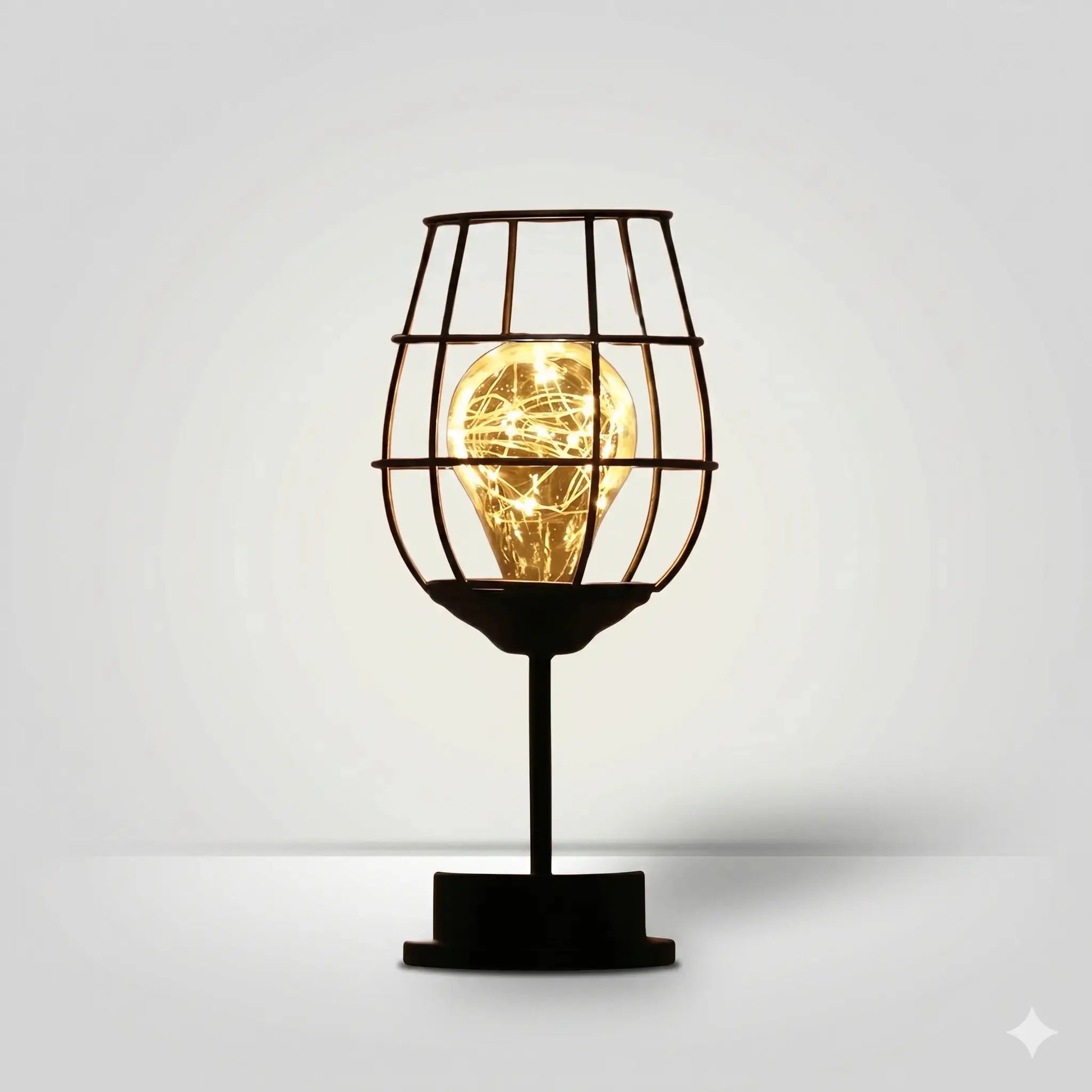 Lampe de Chevet à Pile Industrielle - BlackSteel | Cocon de Lune Verre de Vin