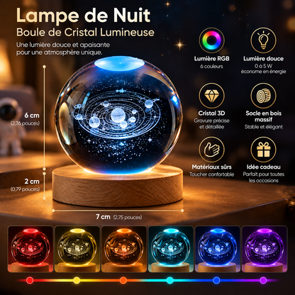 Lampe de Chevet Ado Motif Céleste - Galaxy | Cocon de Lune - dimensions et caractéristiques