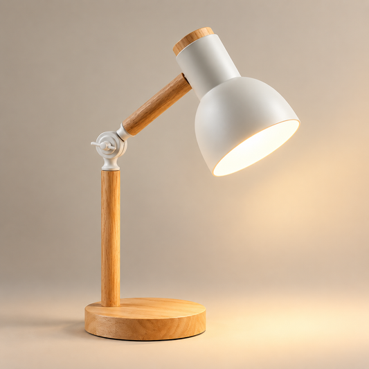 Lampe de Chevet en Bois Colorée - Bois Harmonie - Blanc | Cocon de Lune