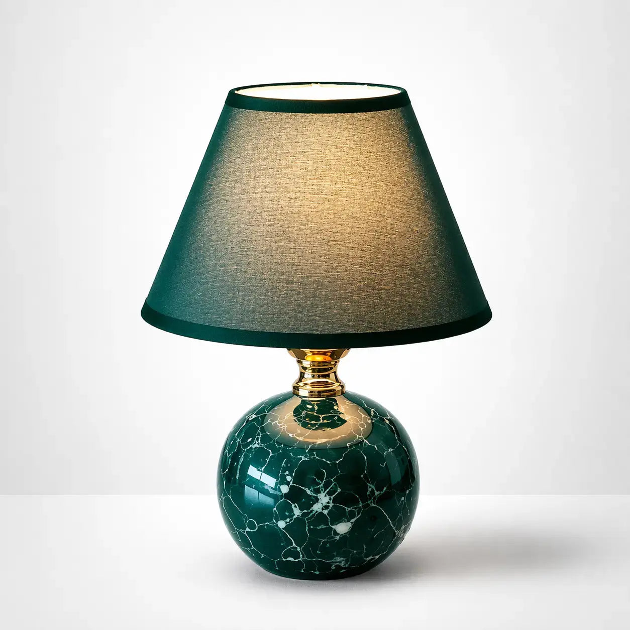Lampe de Chevet Céramique - Boule de Couleur | Cocon de Lune Vert Foncé