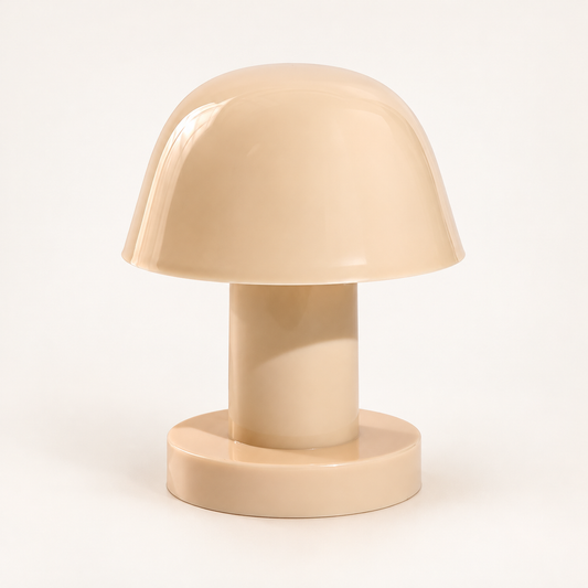 Lampe de Chevet Champignon à Pile - Alba | Cocon de Lune - finition beige brillante
