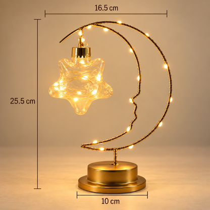 Dimensions de la lampe Lumière d'Instant pendentif étoile : 25,5 cm de haut, 16,5 cm de large, base 10 cm | Cocon de Lune