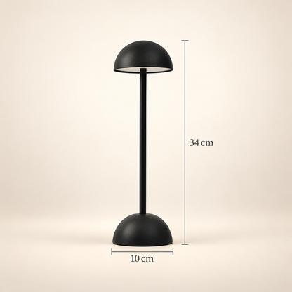 Lampe de Chevet Dôme Tactile Rechargeable - Clarity | Cocon de Lune - Noire, dimensions 34 x 10 cm