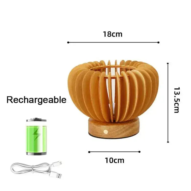 Lampe de Chevet en Bois - Fleur de Bois - Cocon de Lune
