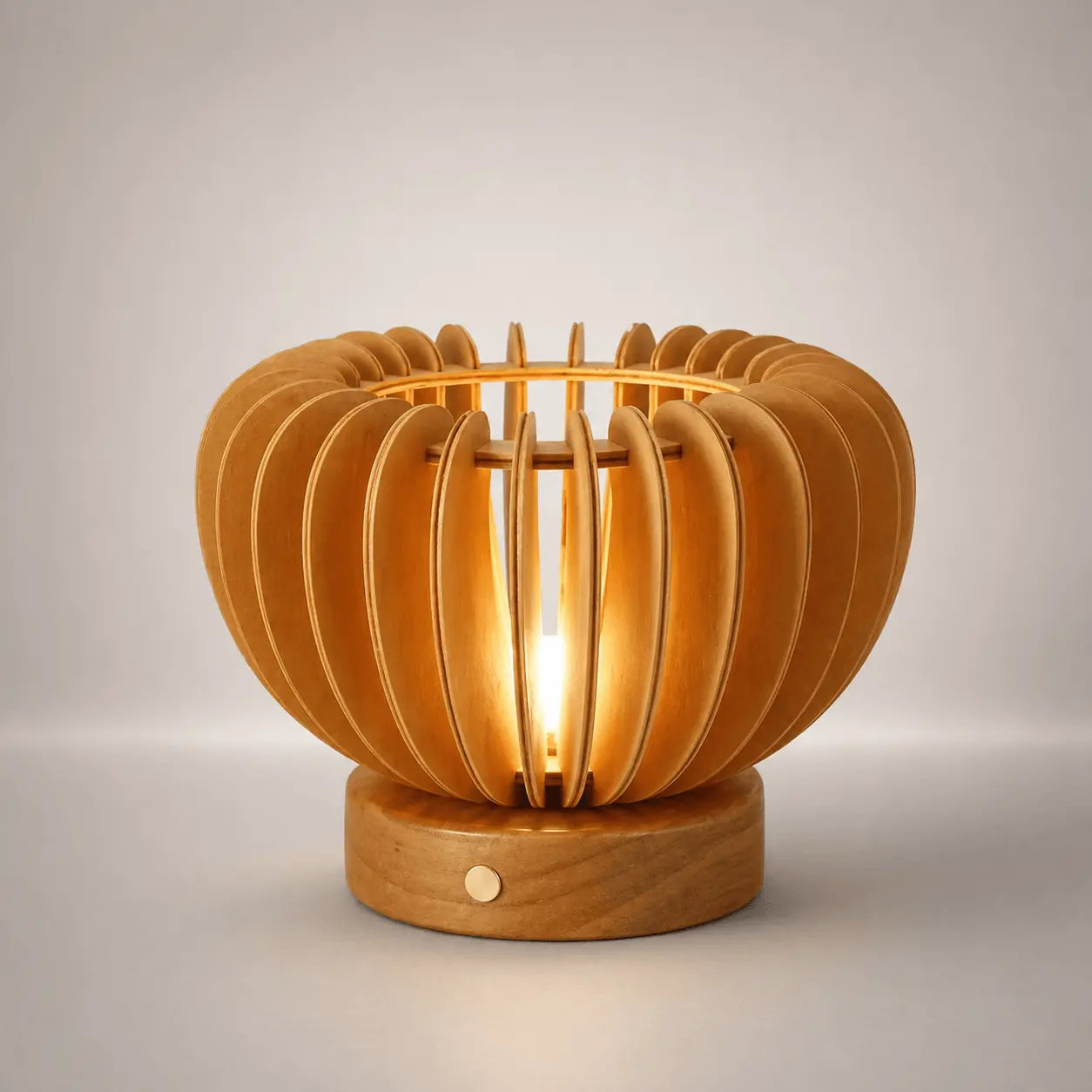 Lampe de Chevet en Bois - Fleur de Bois | Cocon de Lune USB Plug in