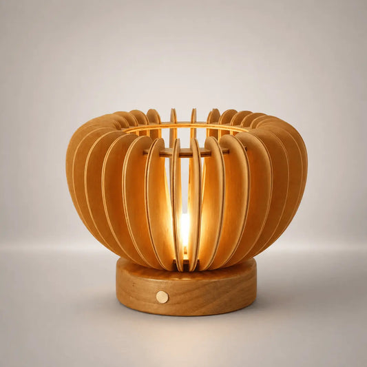 Lampe de Chevet en Bois - Fleur de Bois | Cocon de Lune USB Plug in