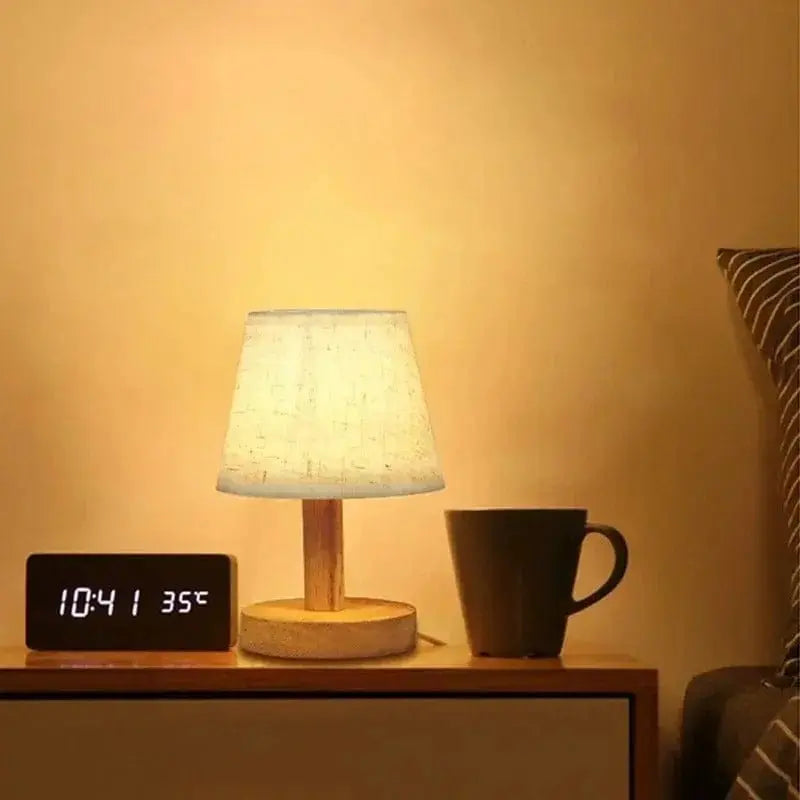 Lampe de Chevet en Bois - Tronc Clair - Cocon de Lune