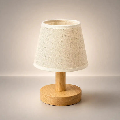 Lampe de Chevet en Bois - Tronc Clair | Cocon de Lune Blanc 3 Couleurs