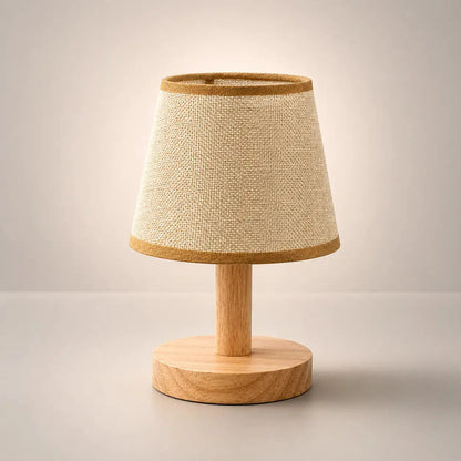 Lampe de Chevet en Bois - Tronc Clair | Cocon de Lune Jaune 3 Couleurs