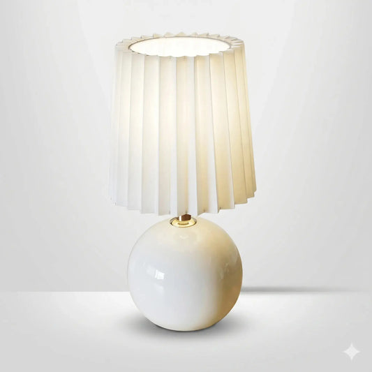 Lampe de Chevet en Céramique - Émail Doux | Cocon de Lune Blanc