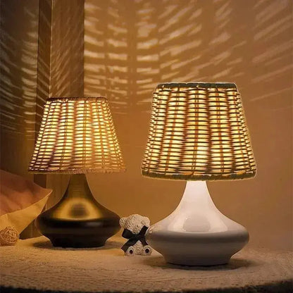 Lampe de Chevet en Rotin Bohème - Fleur de Rotin | Cocon de Lune