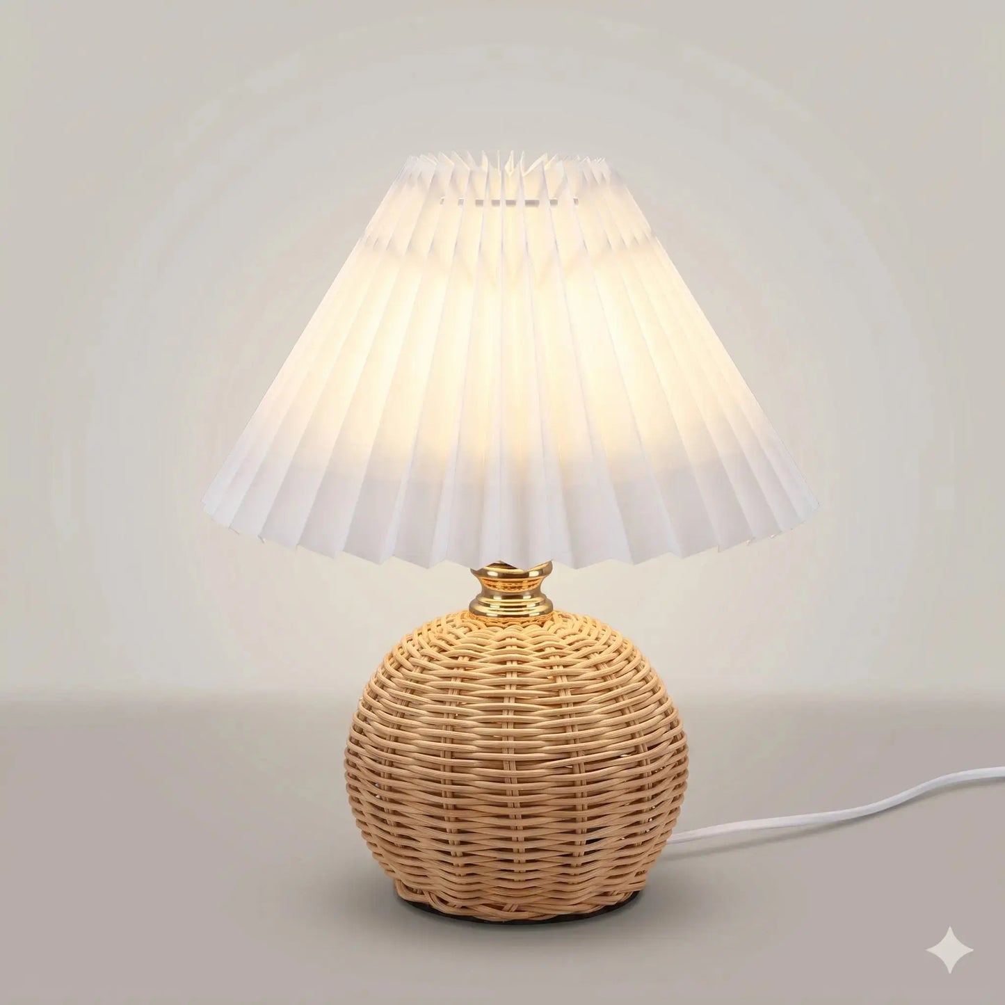 Lampe de Chevet en Rotin - Panier de Lune | Cocon de Lune 3 Couleurs USB