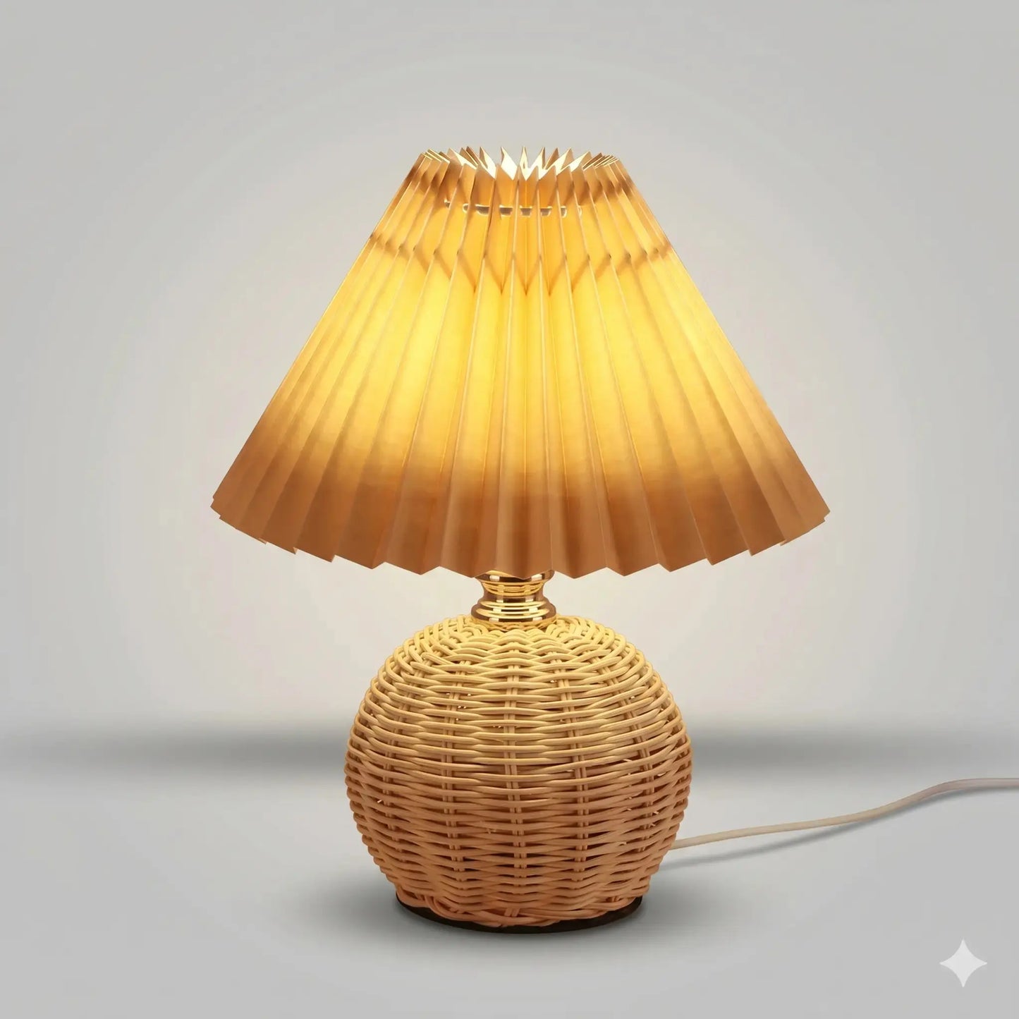 Lampe de Chevet en Rotin - Panier de Lune | Cocon de Lune Lumière Chaude Variable USB