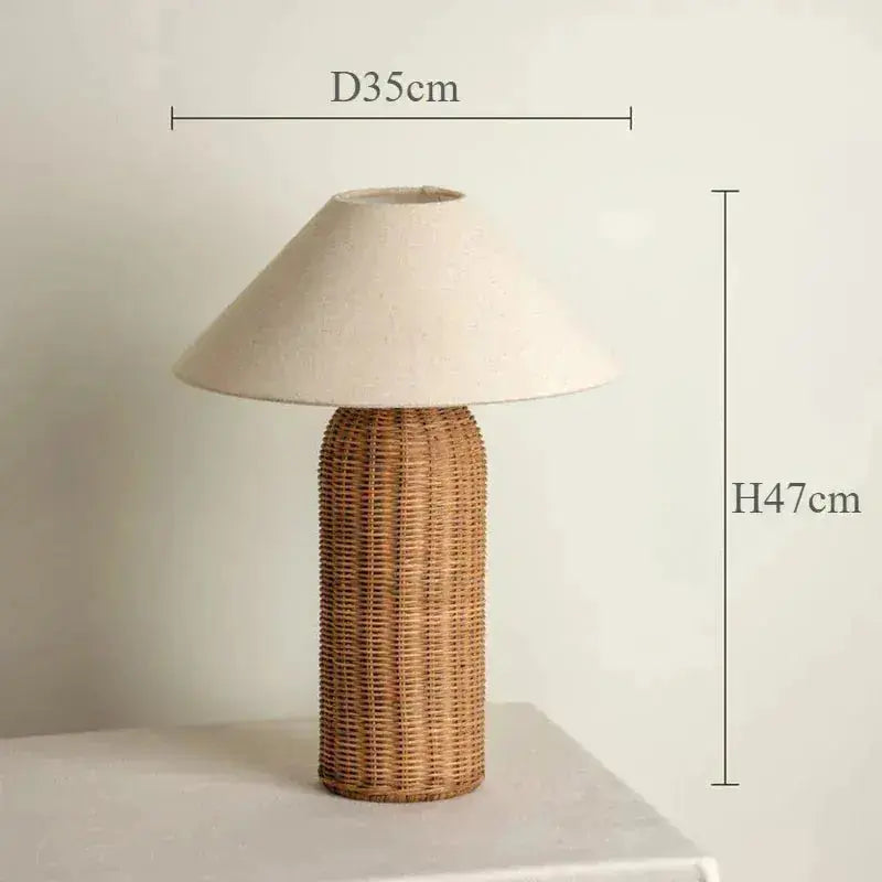 Lampe de Chevet en Rotin - Tissage Élégant - Cocon de Lune
