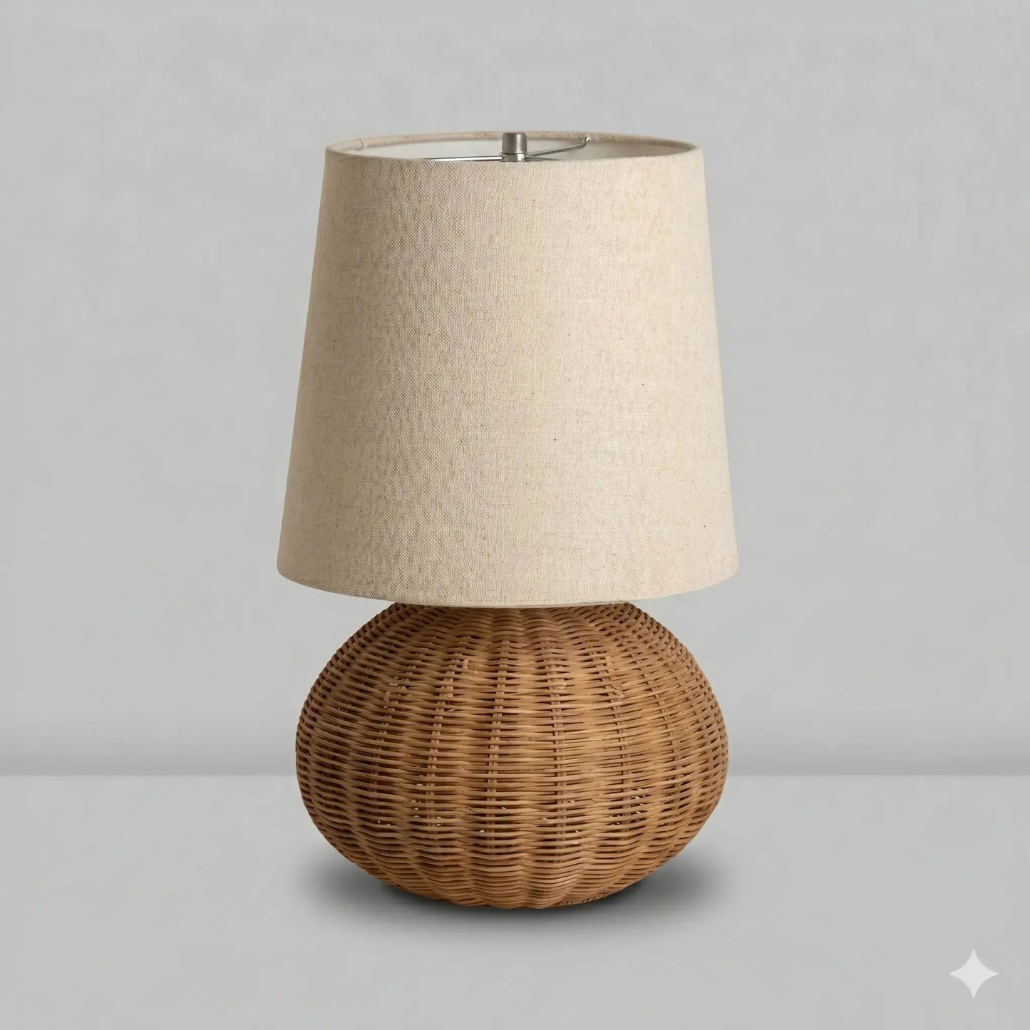 Lampe de Chevet en Rotin - Tissage Élégant | Cocon de Lune D27cm H45cm / Lumière froide