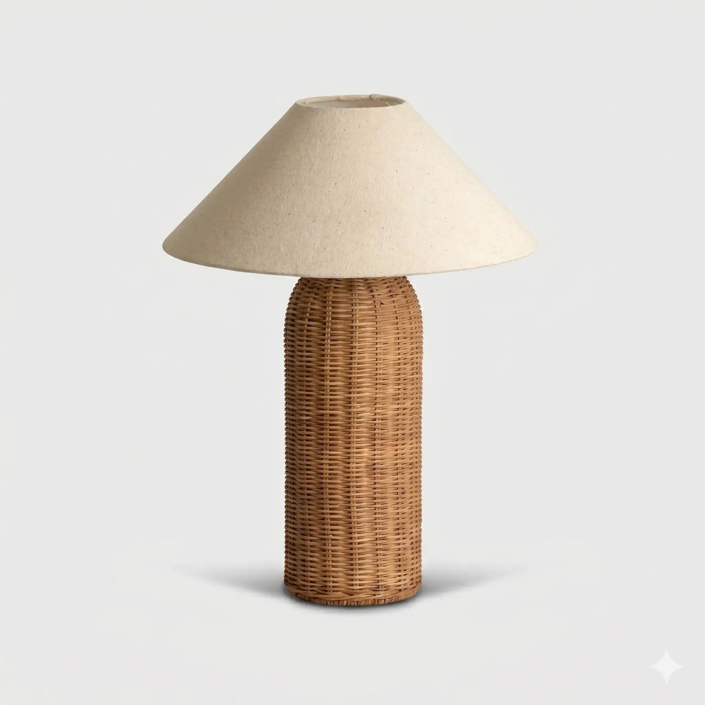 Lampe de Chevet en Rotin - Tissage Élégant | Cocon de Lune D35cm H47cm / Lumière froide